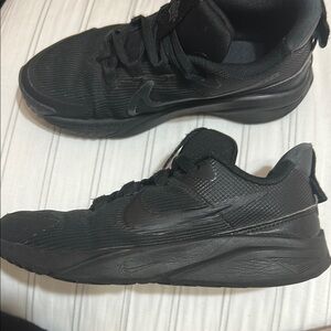 Nike Black Sneakers with Breathable Mesh and Thick Sole